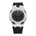 Stainless Steel & Rubber | 12:00 Crown | Black