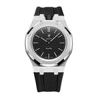 Stainless Steel & Rubber | 12:00 Crown | Black