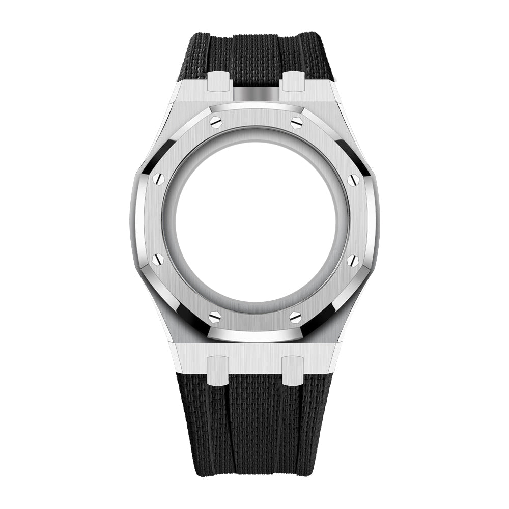 Stainless Steel & Rubber | 12:00 Crown | Black
