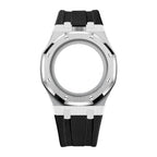 Stainless Steel & Rubber | 12:00 Crown | Black