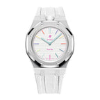 Stainless Steel & Rubber | 12:00 Crown | White