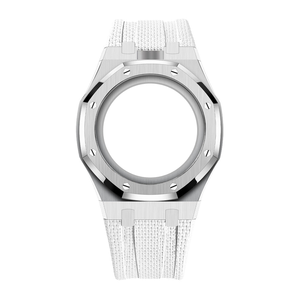 Stainless Steel & Rubber | 12:00 Crown | White