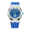 Stainless Steel & Rubber | 3:00 Crown | Blue