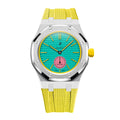 Stainless Steel & Rubber | 3:00 Crown | Yellow