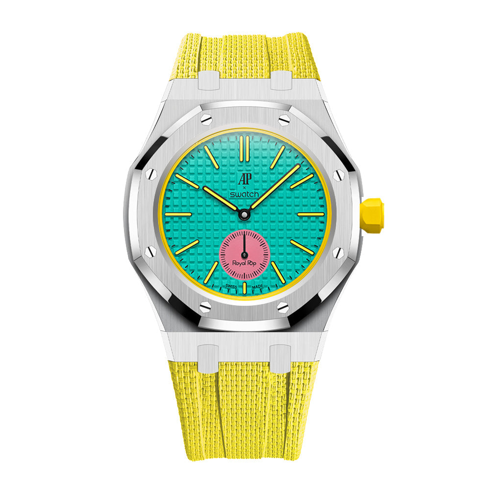 Stainless Steel & Rubber | 3:00 Crown | Yellow