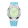 Stainless Steel & Rubber | 12:00 Crown | Sky Blue