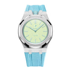 Stainless Steel & Rubber | 12:00 Crown | Sky Blue