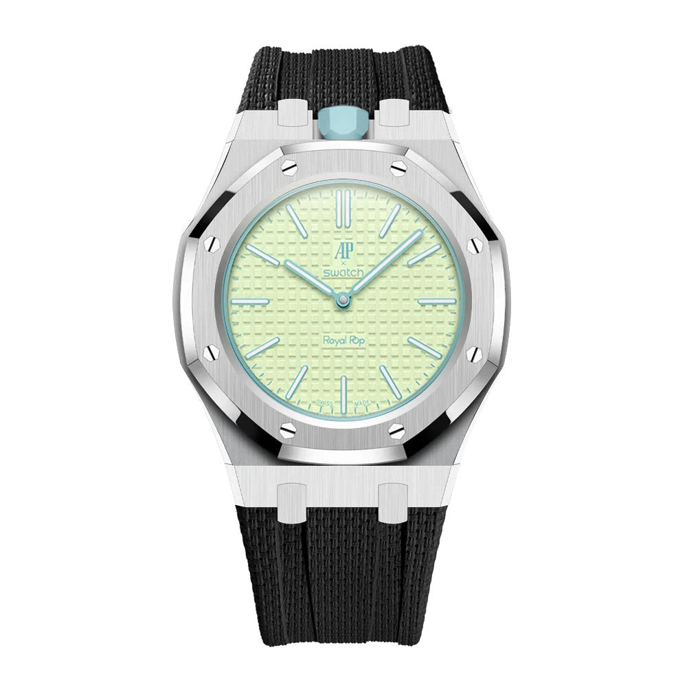 Stainless Steel Case & Rubber Strap | 12:00 Crown | Black