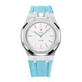 Stainless Steel Case & Rubber Strap | 12:00 Crown | Sky Blue