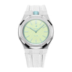 Stainless Steel Case & Rubber Strap | 12:00 Crown | White