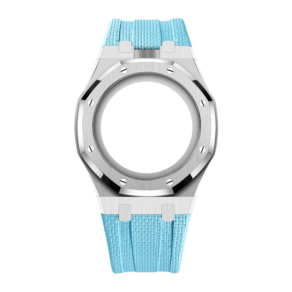 Stainless Steel & Rubber | 12:00 Crown | Sky Blue