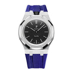 Stainless Steel Case & Rubber Strap | 12:00 Crown | Navy Blue