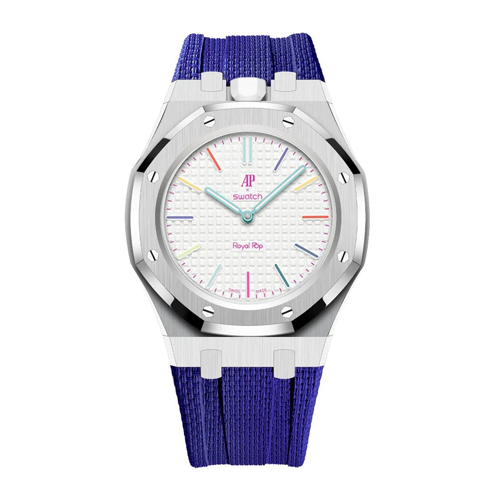 Stainless Steel Case & Rubber Strap | 12:00 Crown | Navy Blue