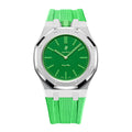 Stainless Steel & Rubber | 12:00 Crown | Green