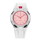Stainless Steel Case & Rubber Strap | 12:00 Crown | White