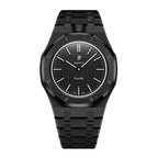 Stainless Steel Full Frame | 12:00 Crown | Black