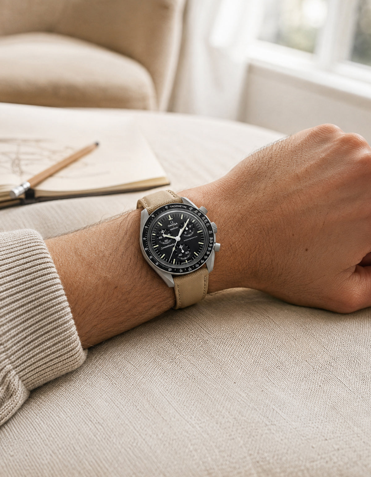 Moonswatch Leather Strap | Beige