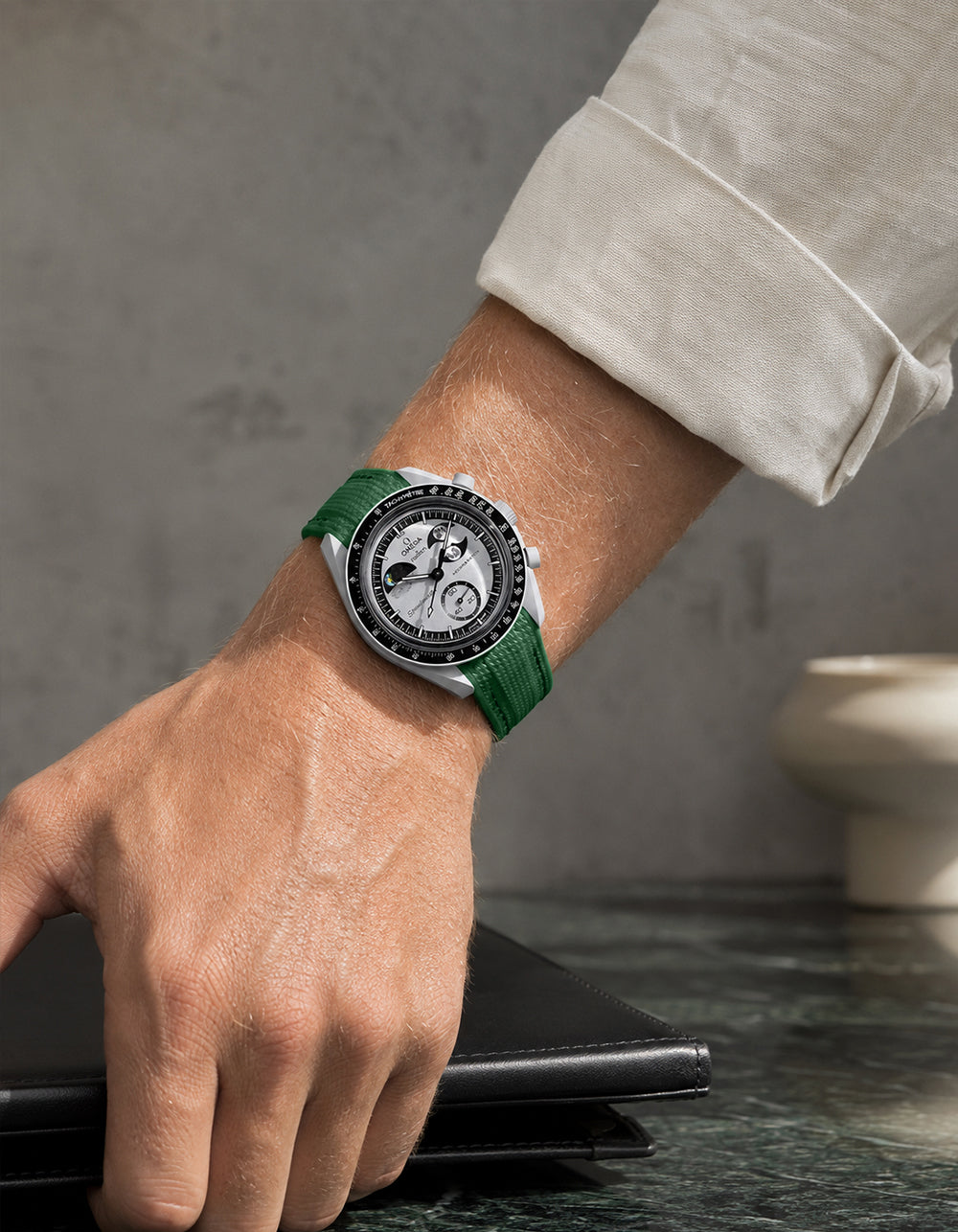 Moonswatch Vertech Rubber Strap | Forest Green