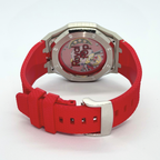 Stainless Steel Case & Rubber Strap | 12:00 Crown | Red