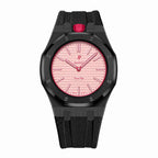 Stainless Steel Black Case & Rubber Strap | 12:00 Crown | Black