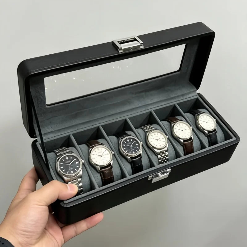6 Slot Lockable Watch Display Box