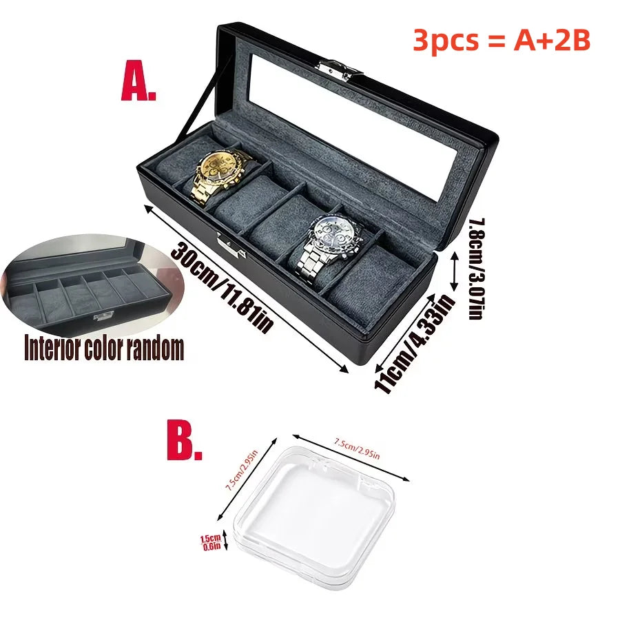 6 Slot Lockable Watch Display Box