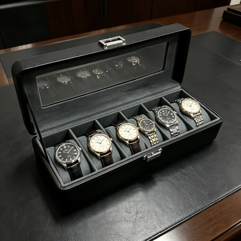6 Slot Lockable Watch Display Box