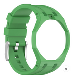Ceramic Case + Silicone Strap | 12:00 Crown | Green