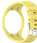 Ceramic Case + Silicone Strap | 12:00 Crown | Yellow & Blue