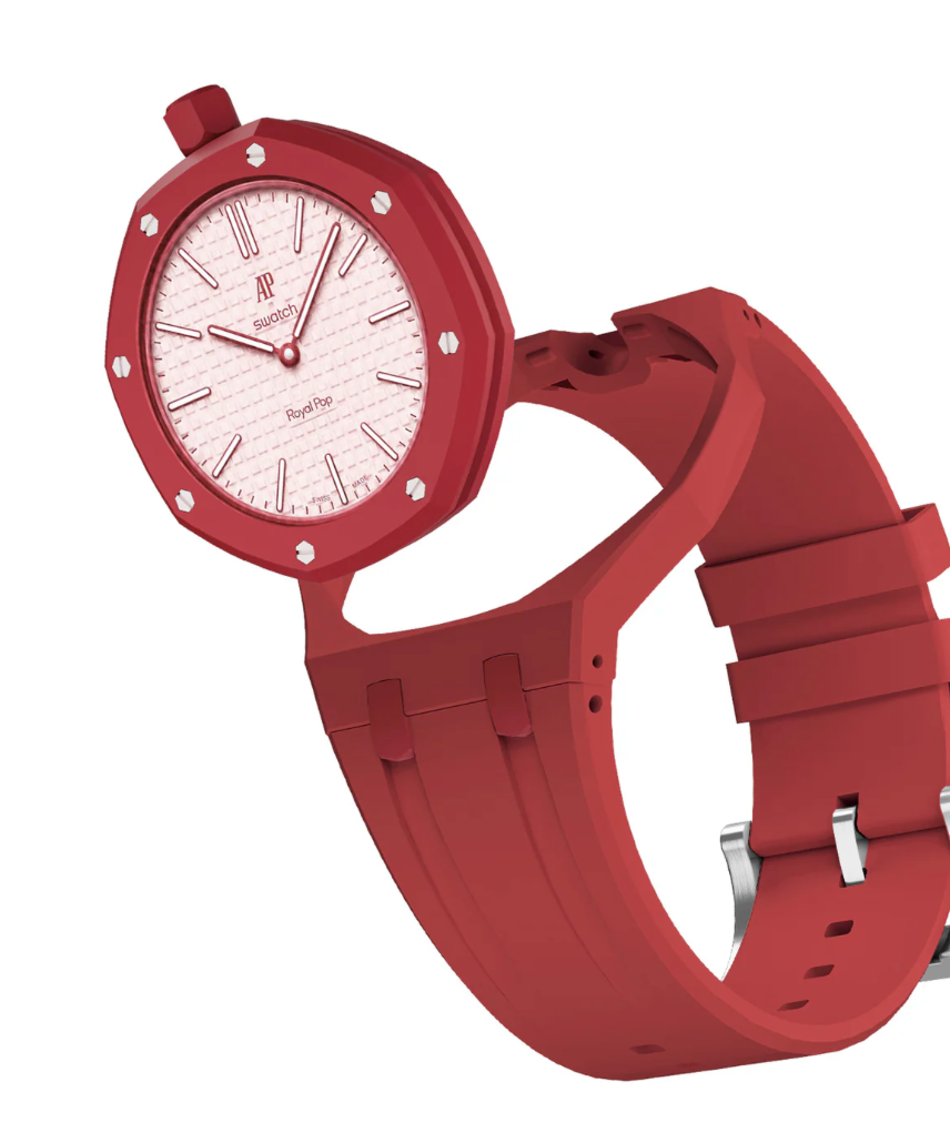 Ceramic Case + Silicone Strap | 12:00 Crown | Red