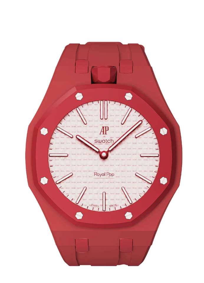 Ceramic Case + Silicone Strap | 12:00 Crown | Red