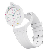 Ceramic Case + Silicone Strap | 12:00 Crown | White