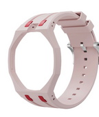Ceramic Case + Silicone Strap | 12:00 Crown | Pink & Red