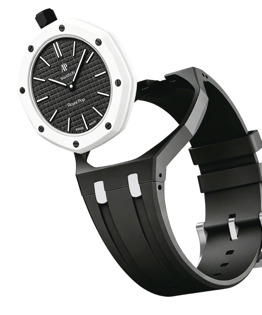 Ceramic Case + Silicone Strap | 12:00 Crown | Black