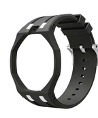 Ceramic Case + Silicone Strap | 12:00 Crown | Black