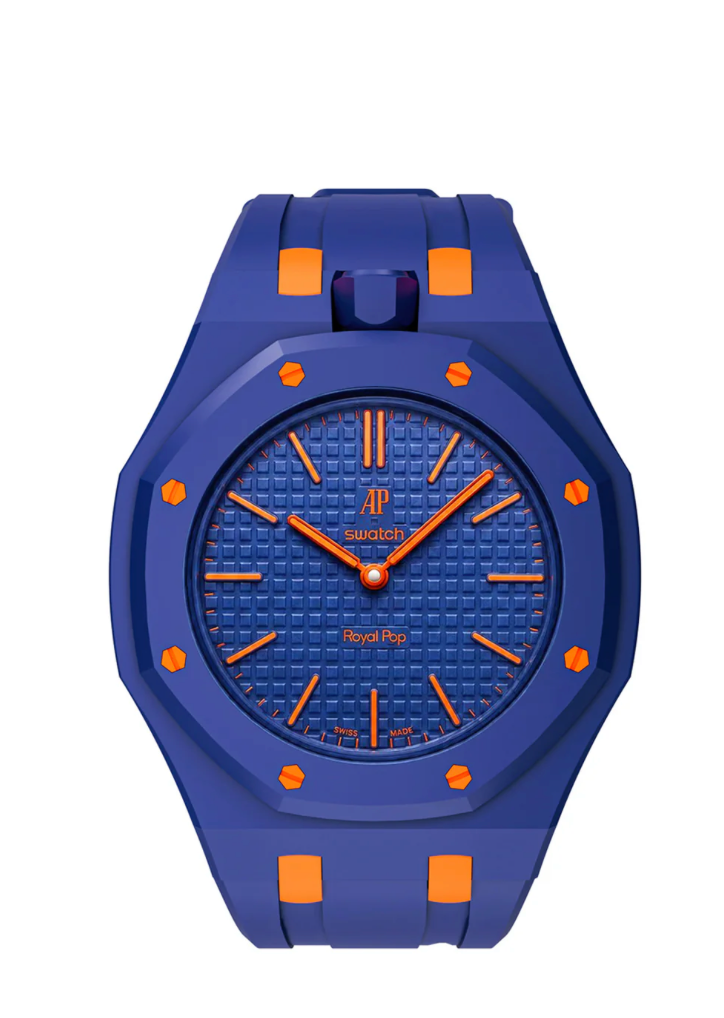 Ceramic Case + Silicone Strap | 12:00 Crown | Blue & Orange