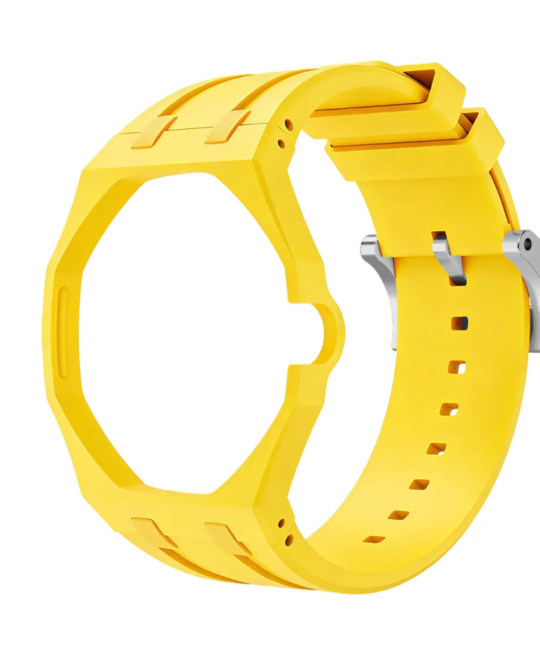 Ceramic Case + Silicone Strap | 3:00 Crown | Yellow