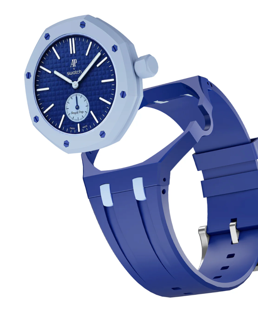 Ceramic Case + Silicone Strap | 3:00 Crown | Double Blue