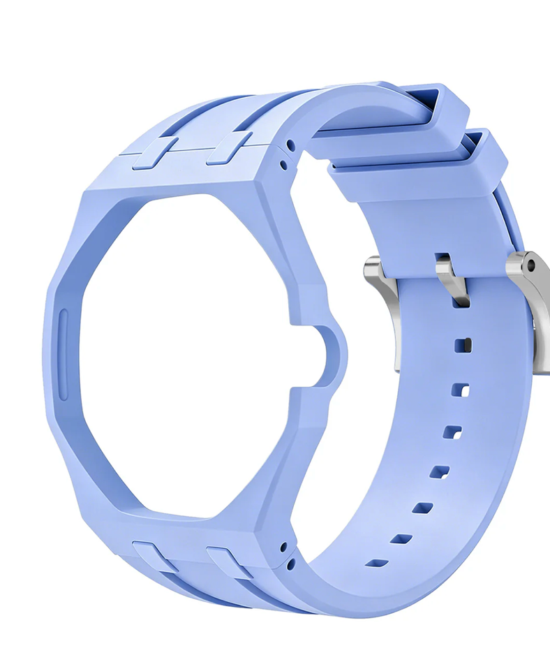 Ceramic Case + Silicone Strap | 3:00 Crown | Blue