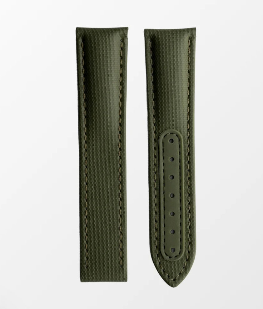 Moonswatch Leather Strap - Green & White