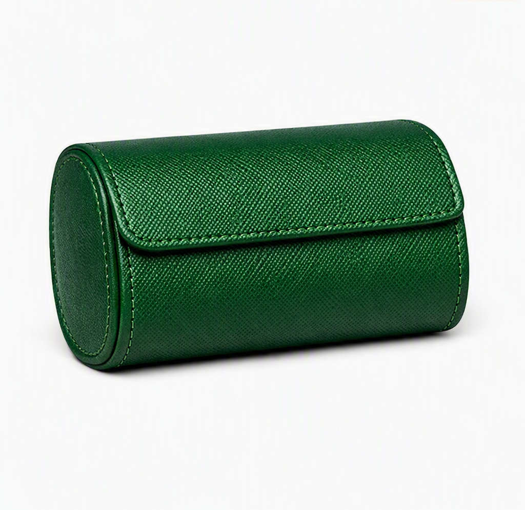 Beaumont 3-Watch Roll Case | Emerald Green