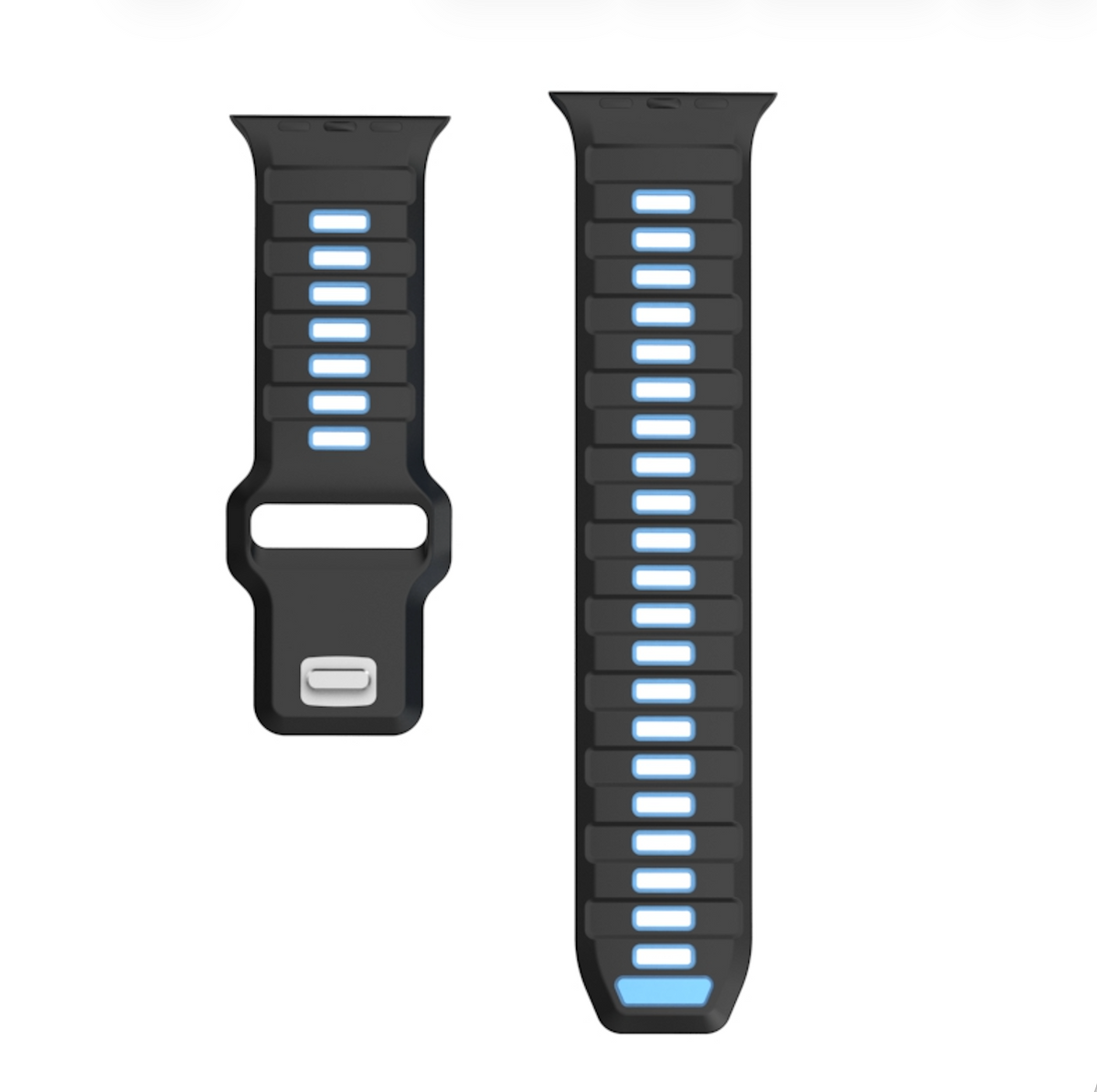 Apple Watch | Silicone Sports Strap | Black & Blue