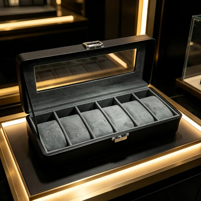 6 Slot Lockable Watch Display Box