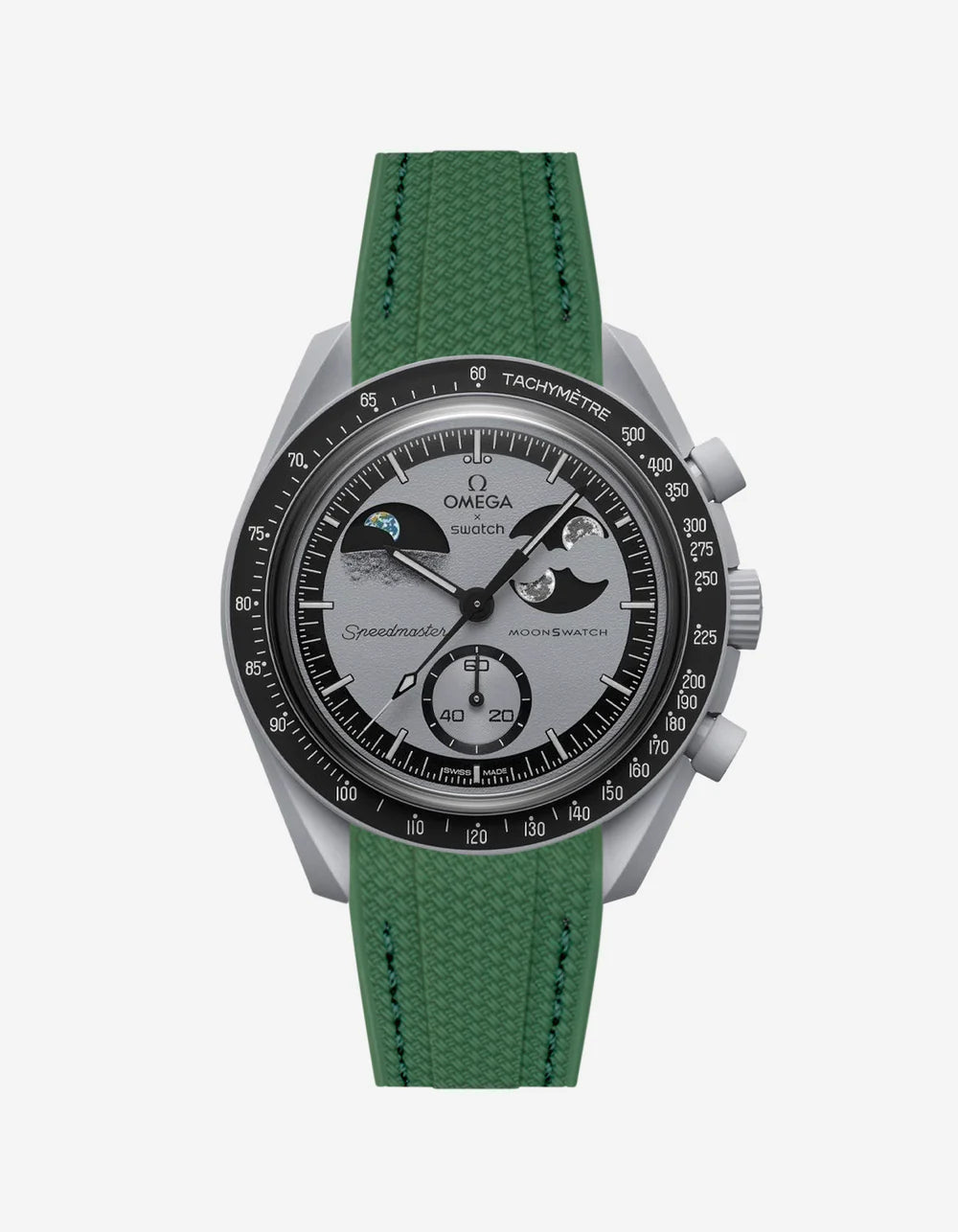 Moonswatch Curved Vertech Rubber Strap - Forest Green