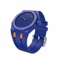 Ceramic Case + Silicone Strap | 3:00 Crown | Blue & Orange