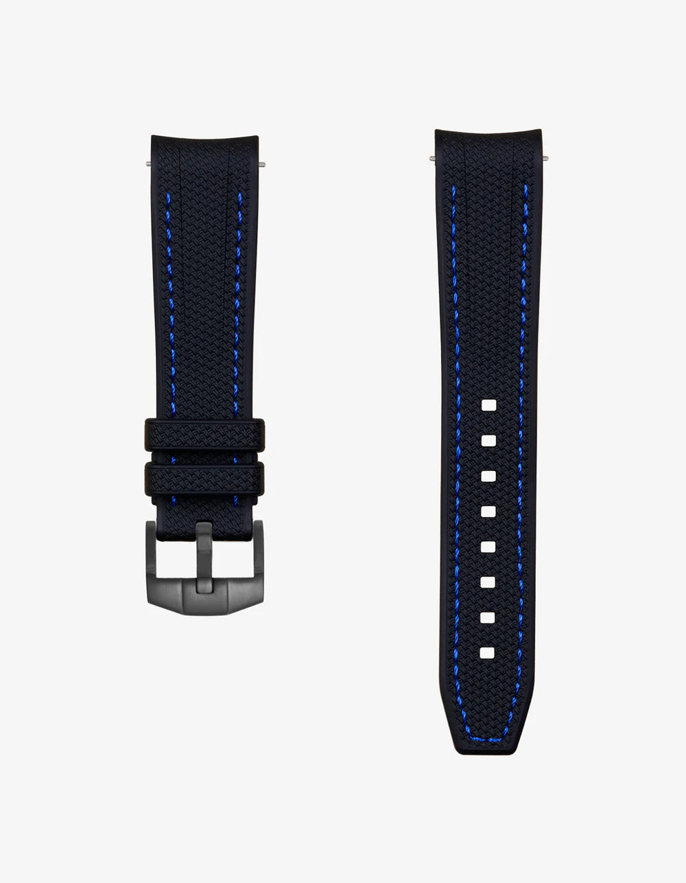 Moonswatch Curved Vertech Rubber Strap - Black & Blue