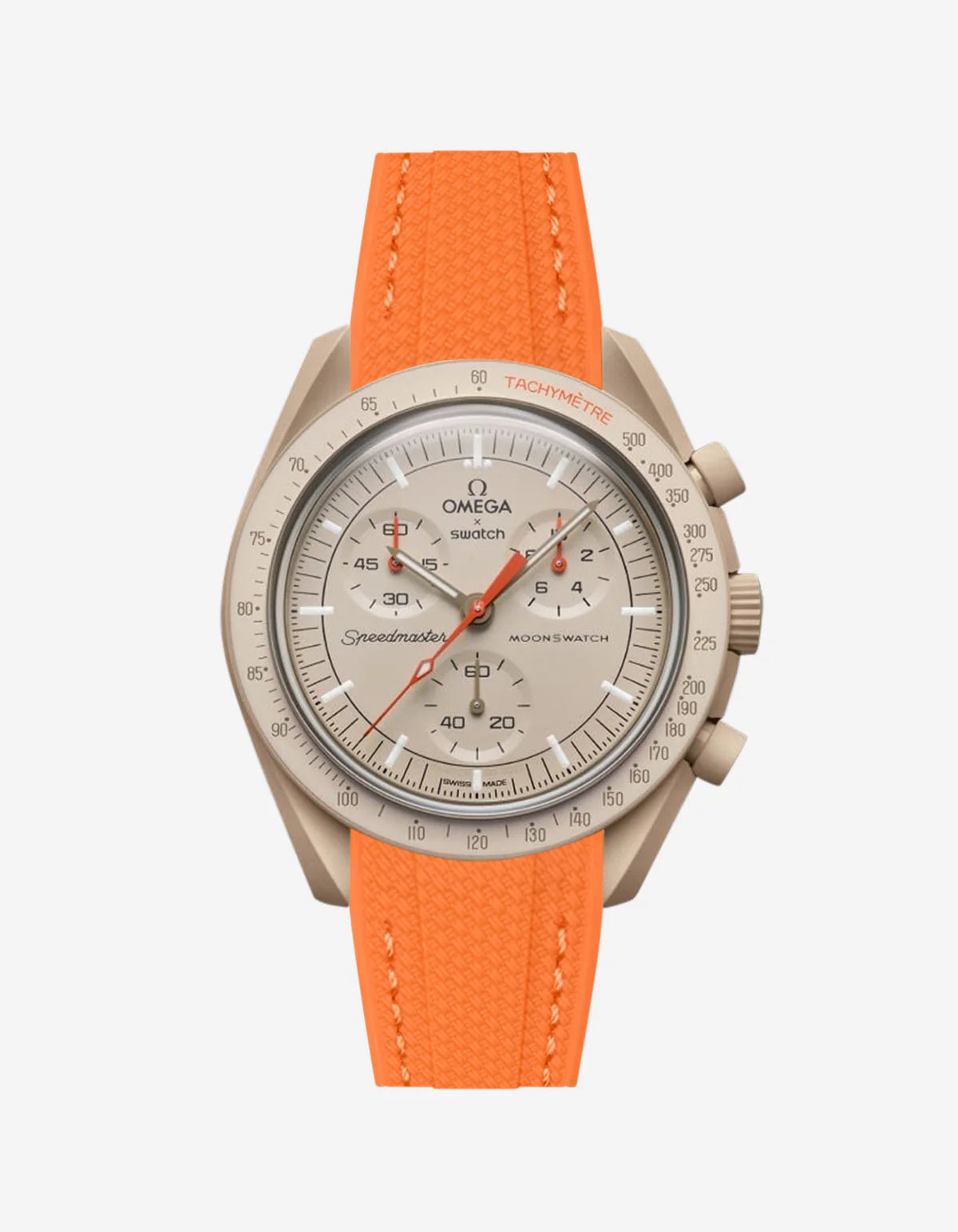 Moonswatch Curved Vertech Rubber Strap - Orange