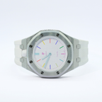 Stainless Steel Case & Rubber Strap | 12:00 Crown | White