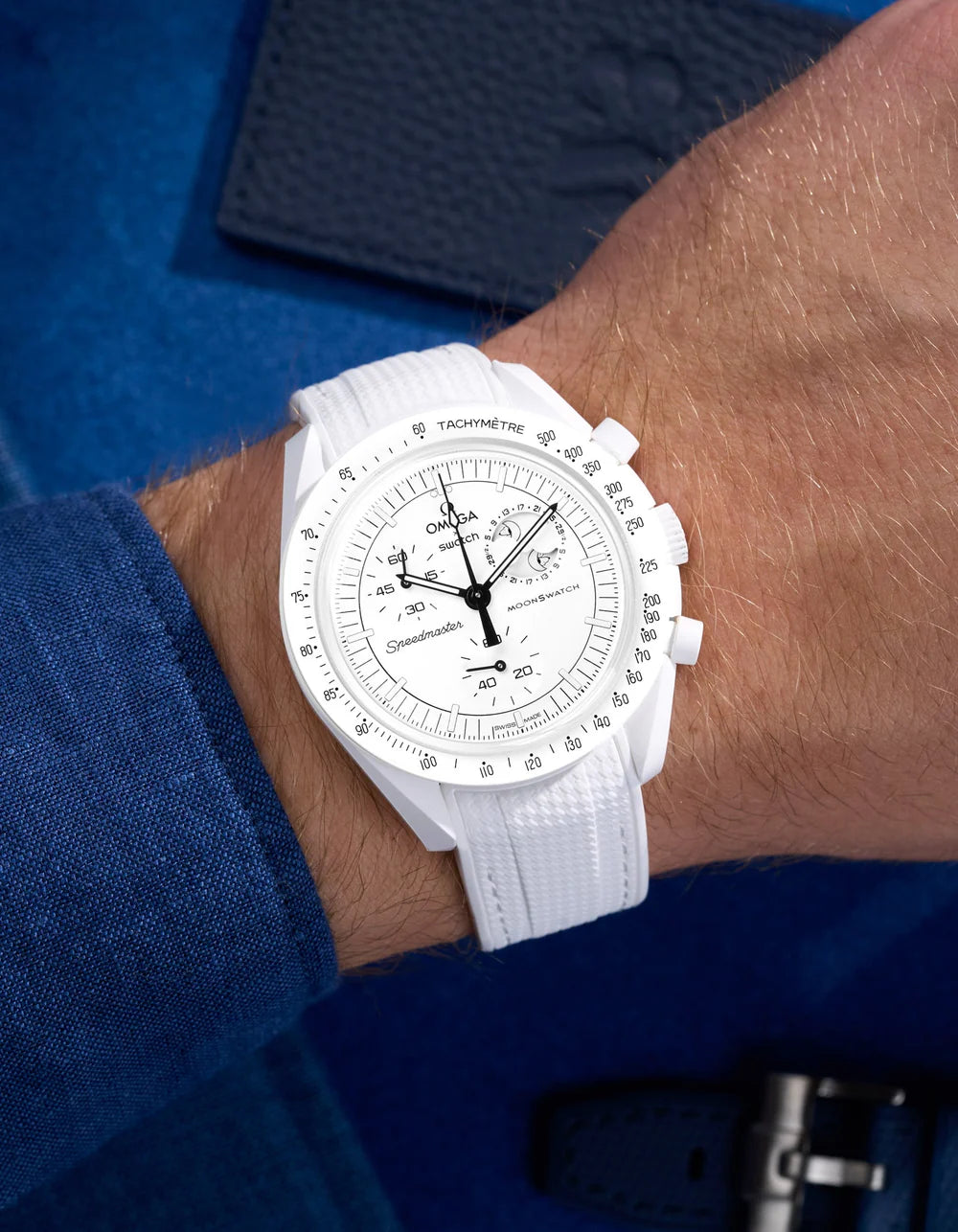 Moonswatch Curved Vertech Rubber Strap - White