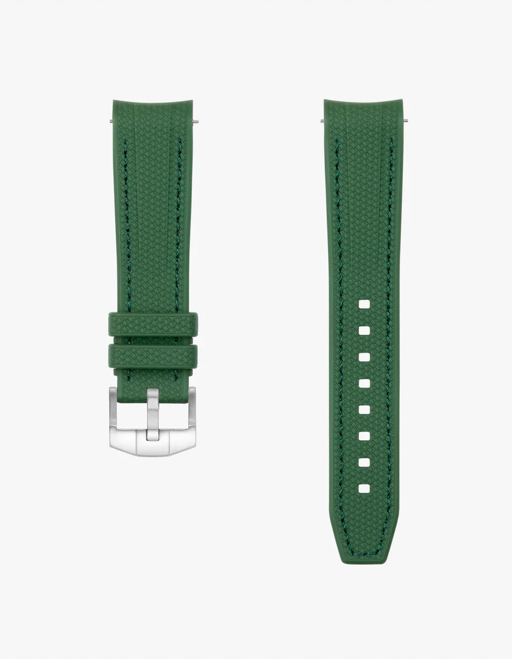 Moonswatch Curved Vertech Rubber Strap - Forest Green